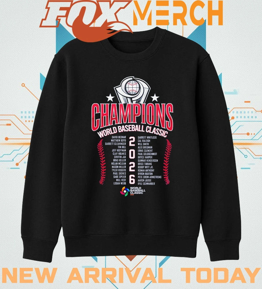 Team USA 2026 World Baseball Classic Champions roster t-shirt