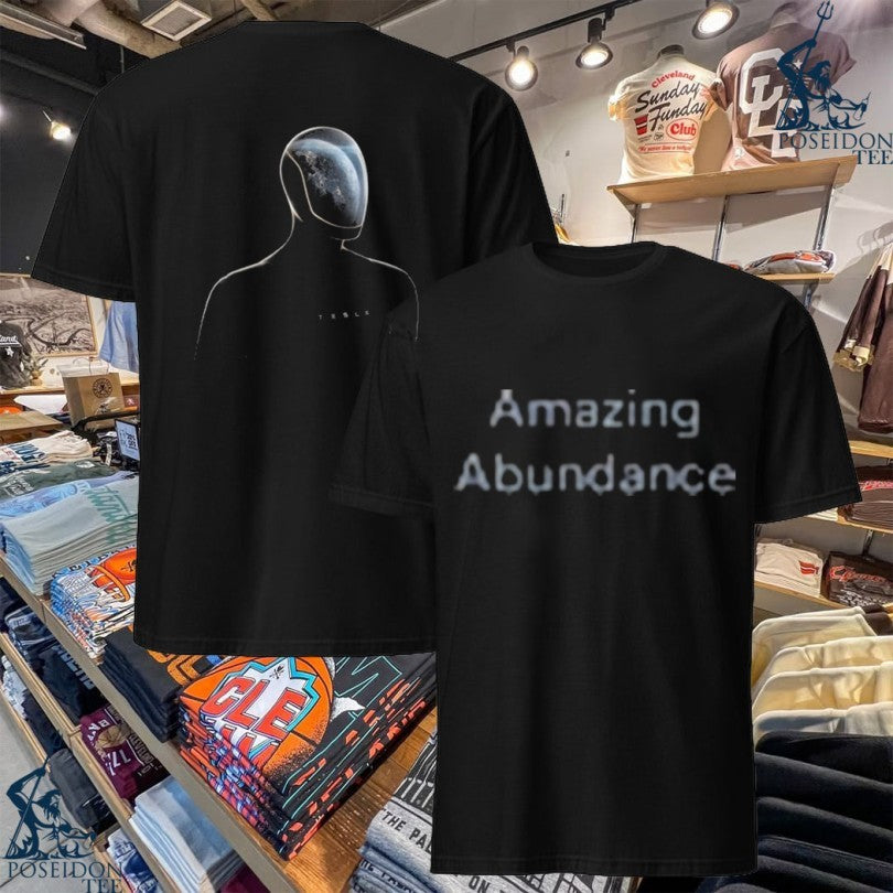 Tesla Amazing Abundance Optimus Earth Day T-shirt