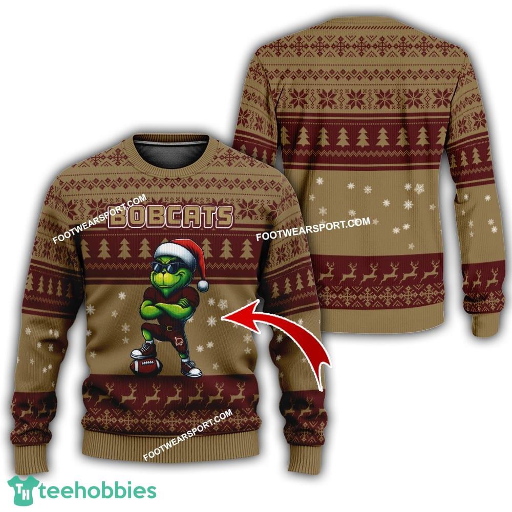 Texas State Bobcats Grinch Style Ugly Christmas 3D Sweater Gift For Adult – Custom Number