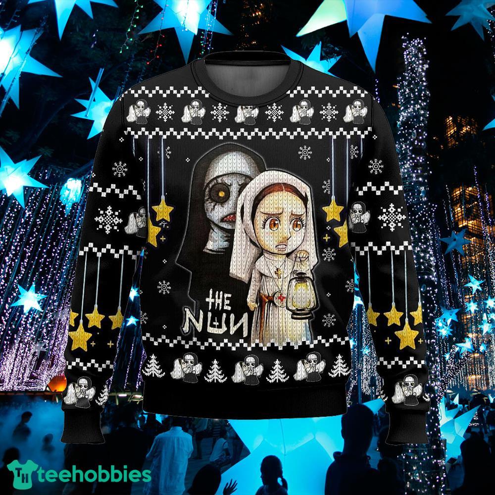 The Nun Ugly Sweater Mittens Knitted Christmas Sweater AOP Gift Holidays