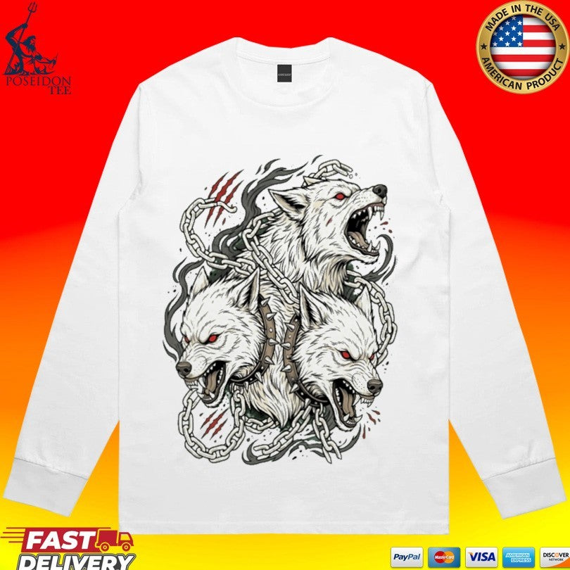 Three Headed Wolf Cerberus Mythology T-shirt