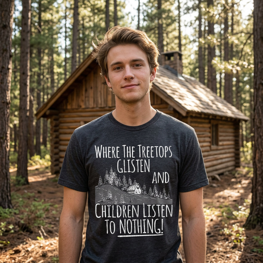 Where The Tree Tops Glisten And Children Listen To Nothing Men's T Shirt