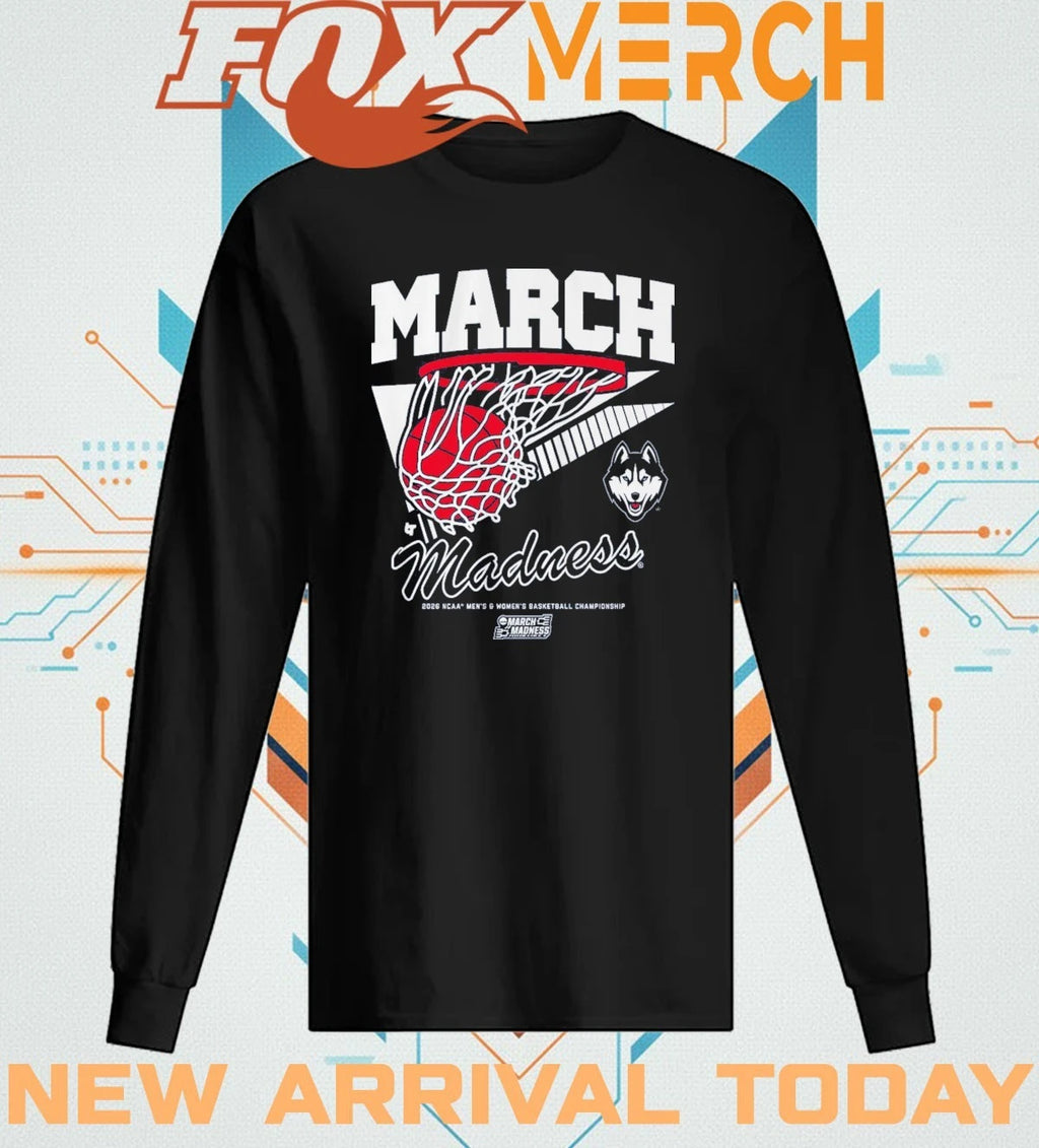 UConn Huskies MBB &amp; WBB 2026 March Madness Retro Swish t-shirt