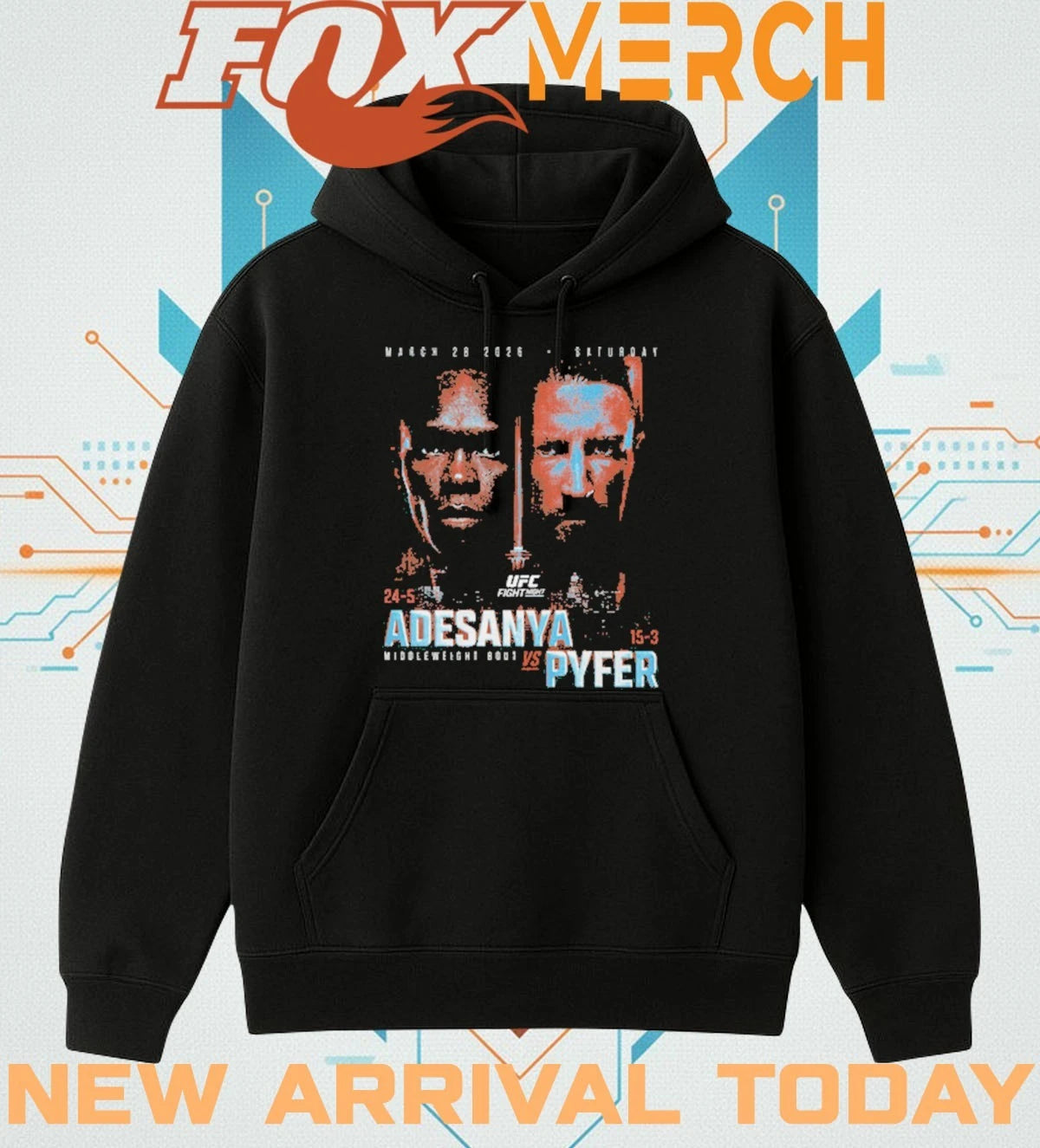 UFC Fight Night 2026 Adesanya Vs. Pyfer Match Up t-shirt