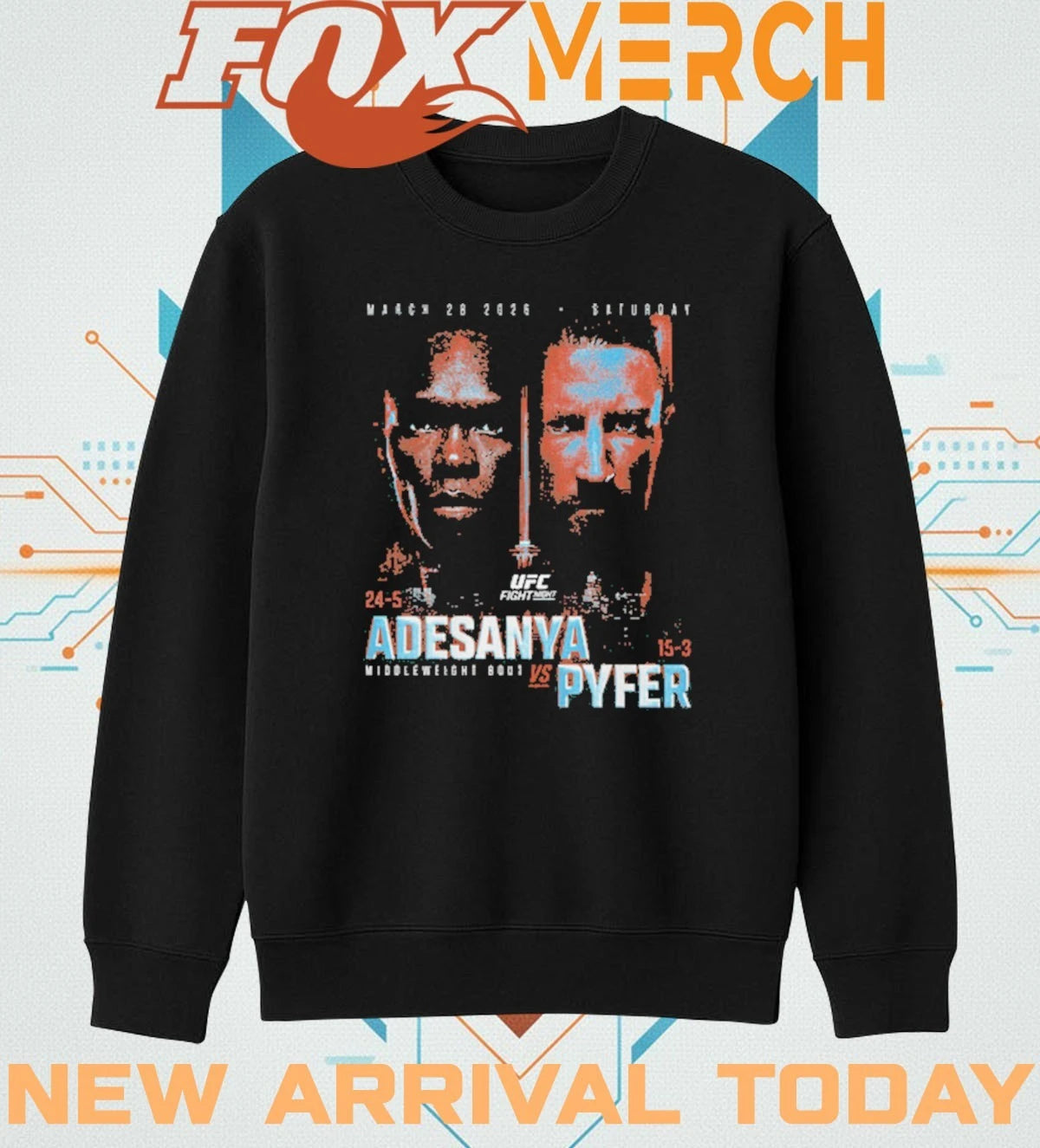 UFC Fight Night 2026 Adesanya Vs. Pyfer Match Up t-shirt