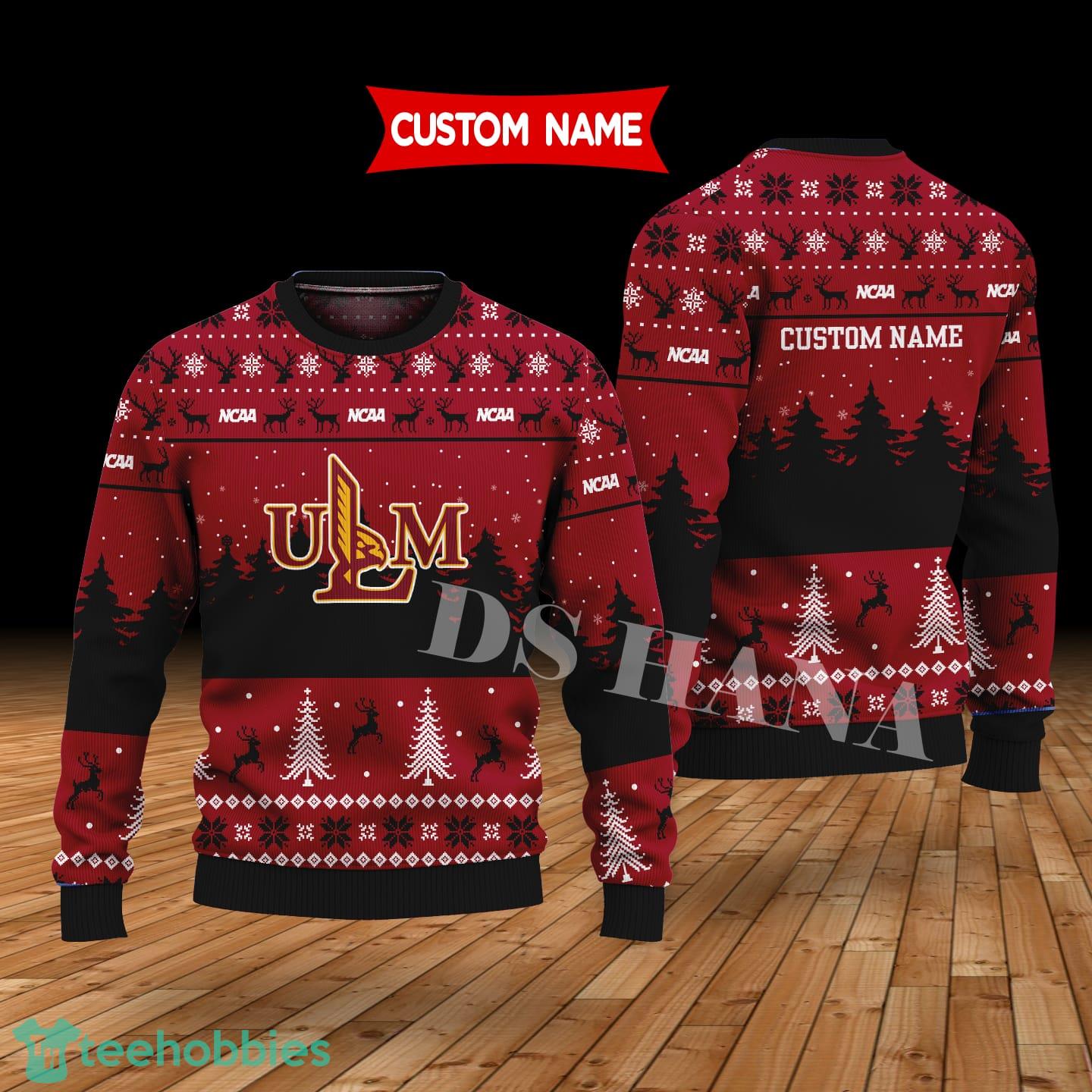 UL Monroe Warhawks Custom Name Merry Xmas Sweater For UL Monroe Warhawks Fans Sweater
