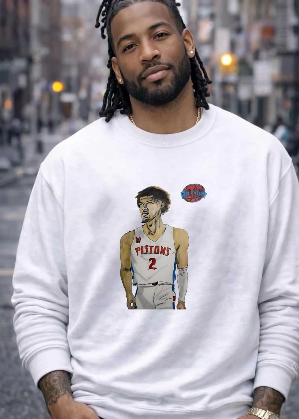 Hand-Drawn Cade Cunningham Portrait Welcome Detroit Pistons T-Shirt