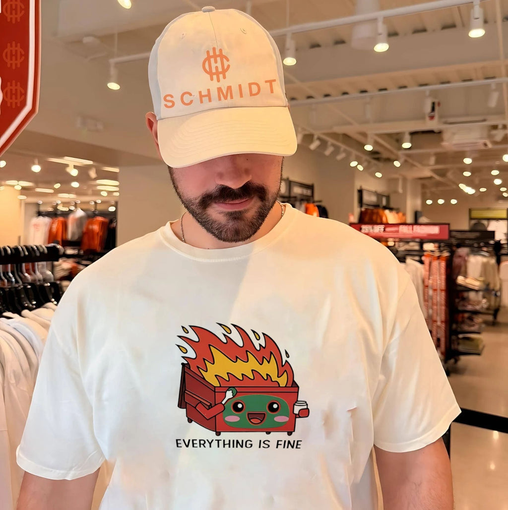 Everything is fine dumpster fire meme shirt