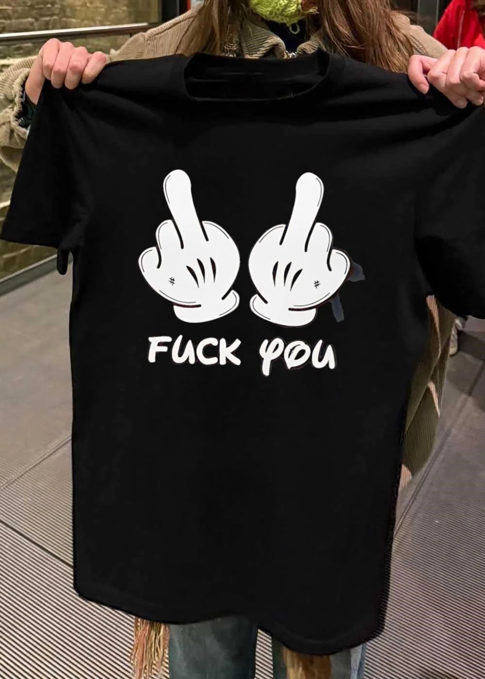 Cartoon Hands Giving Middle Finger Fuck You T-Shirt