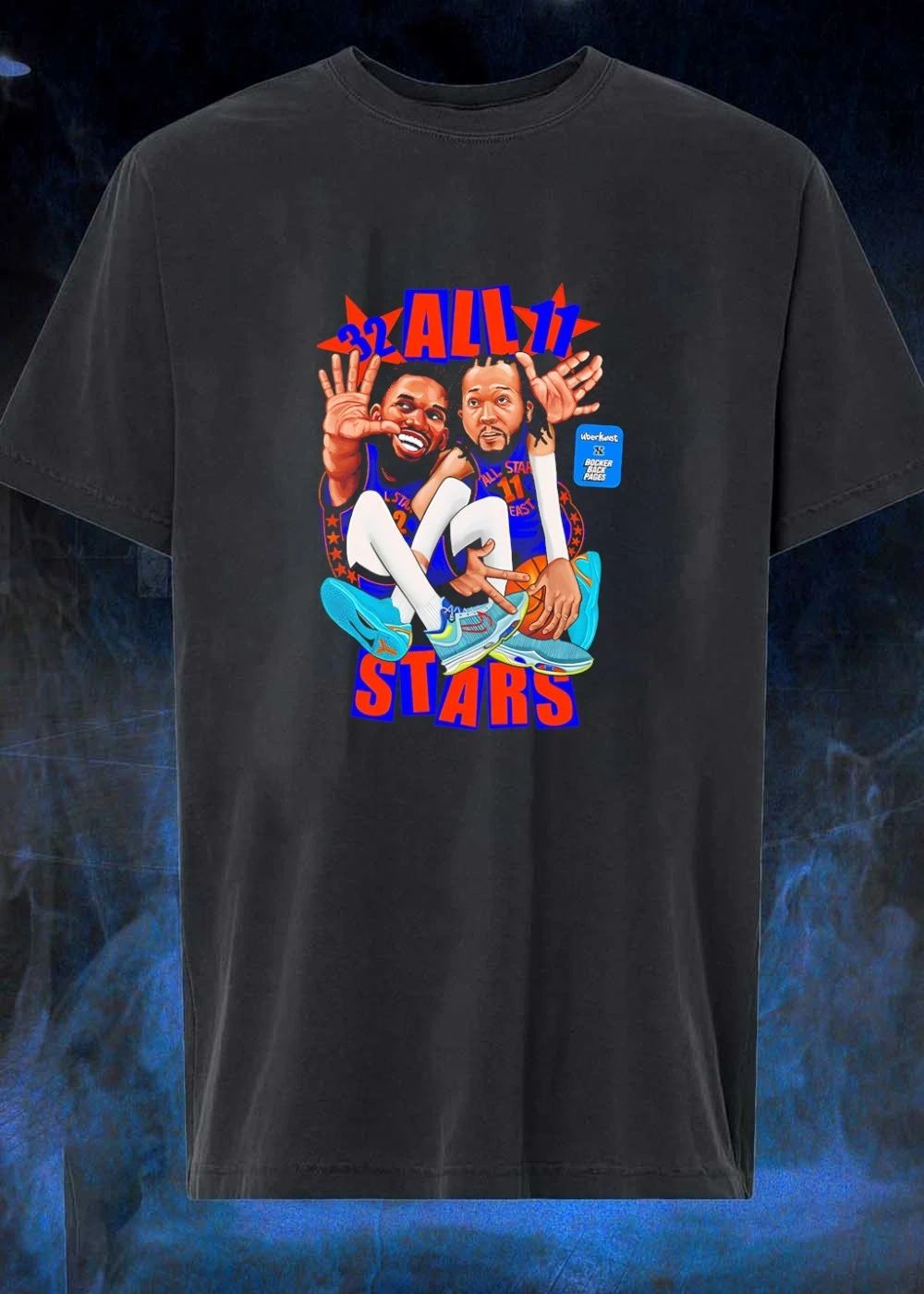 Uberkunst x Bocker Back Pages Jalen Brunson and Karl-Anthony Towns All Stars Shirt