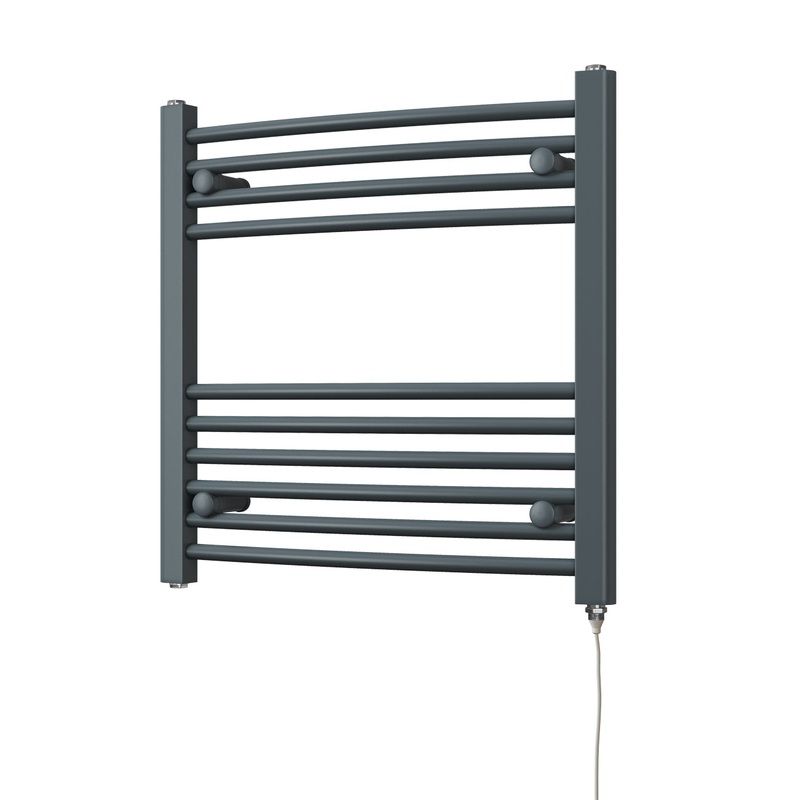 Zennor – Anthracite Electric Towel Rail H600mm x W600mm Curved 200w Standard