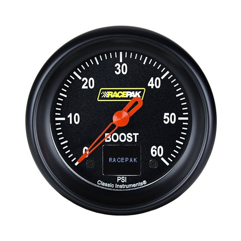 Classic Instruments Racepak 2 5/8″ Boost 60 PSI Black, BPF