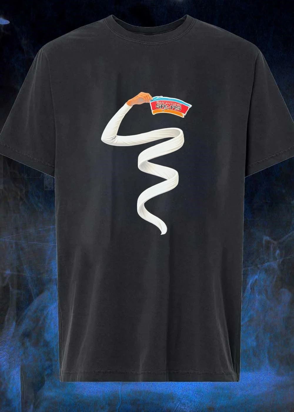 WNBA Long Arm Stretching to Hold a San Antonio Spurs T-Shirt