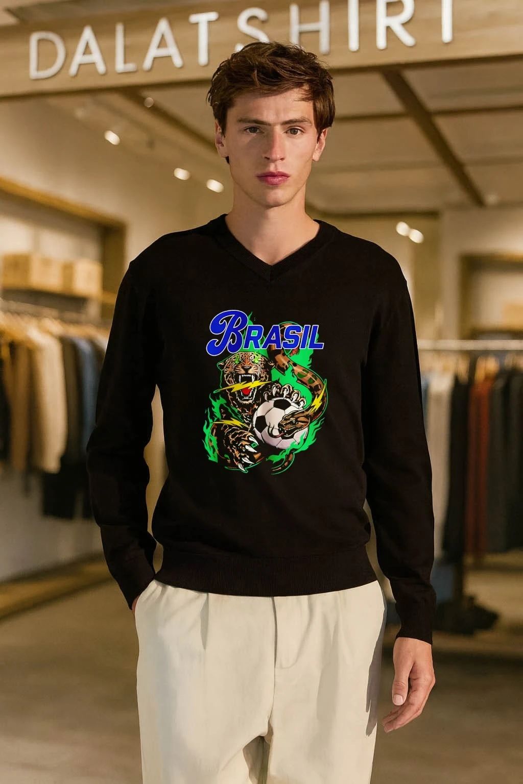 Brasil Soccer Jaguar Snake Lightning Fire shirt