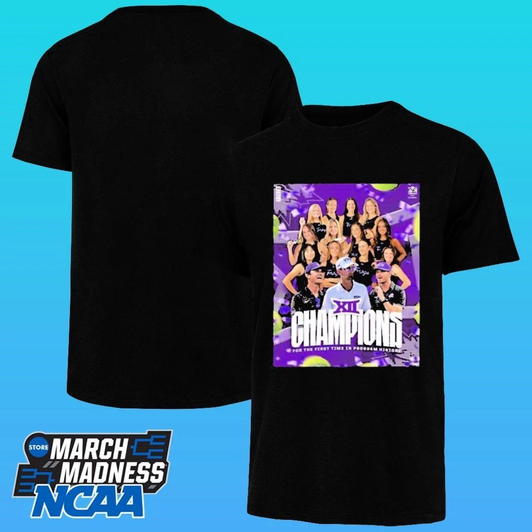 Tcu Horned Frogs Are 2026 Big 12 Tournament Champions Womens Tennis Black Shirt