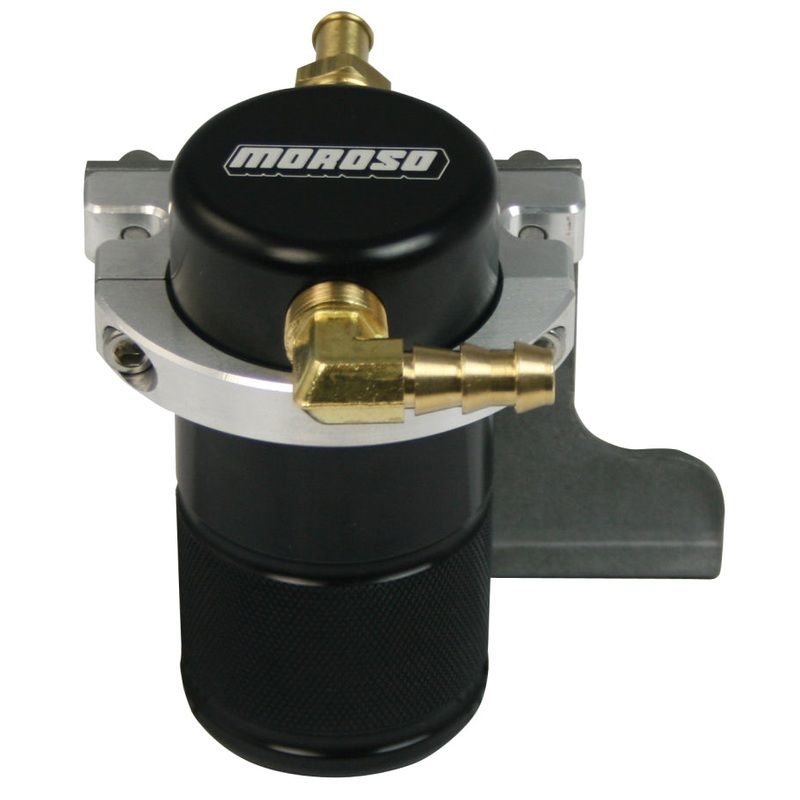 Moroso 10-15 Chevrolet Camaro SS (w/Edelbrock S.C.) Air/Oil Separator Catch Can – Billet Alum -Black