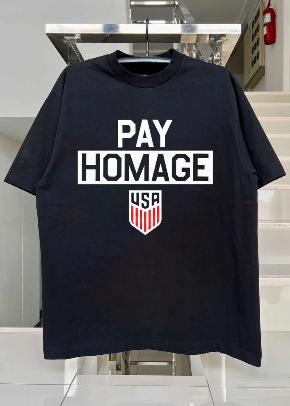 Pay homage USA shield logo shirt