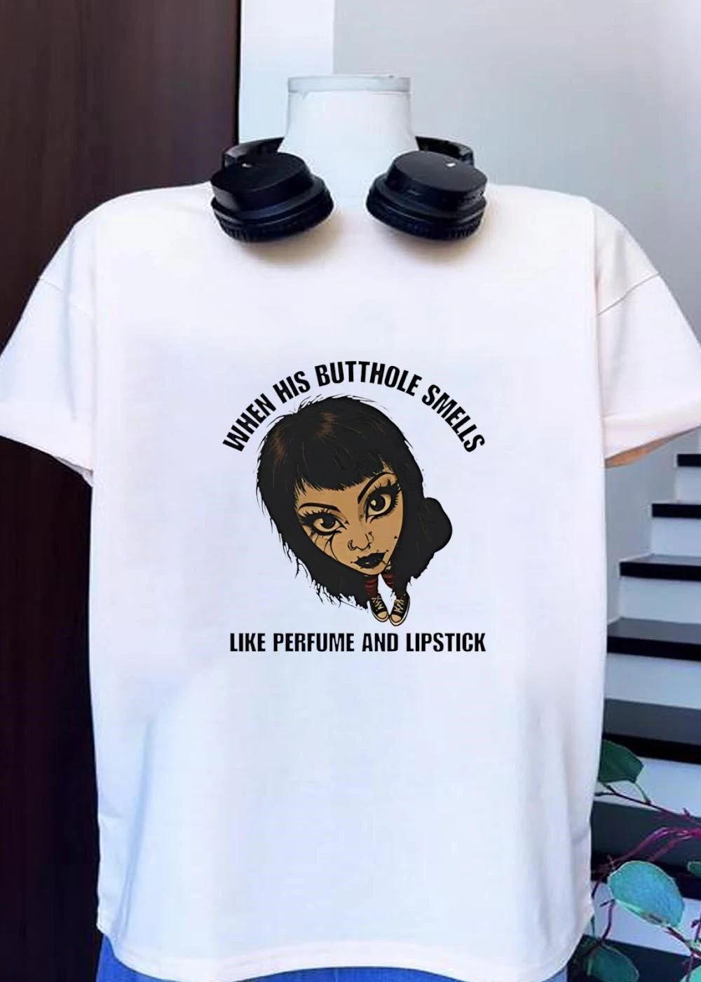 Goth Girl Suspicion When His Butthole Smells Like Perfume and Lipstick T-Shirt