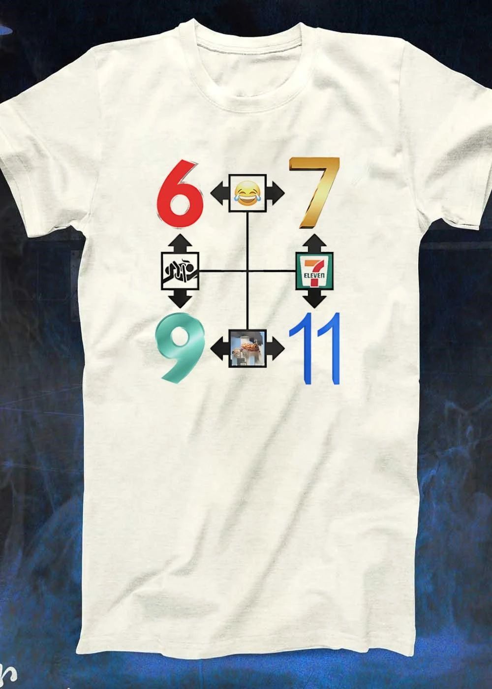 6 7 9 11 number grid emoji dance floor tragedy shirt