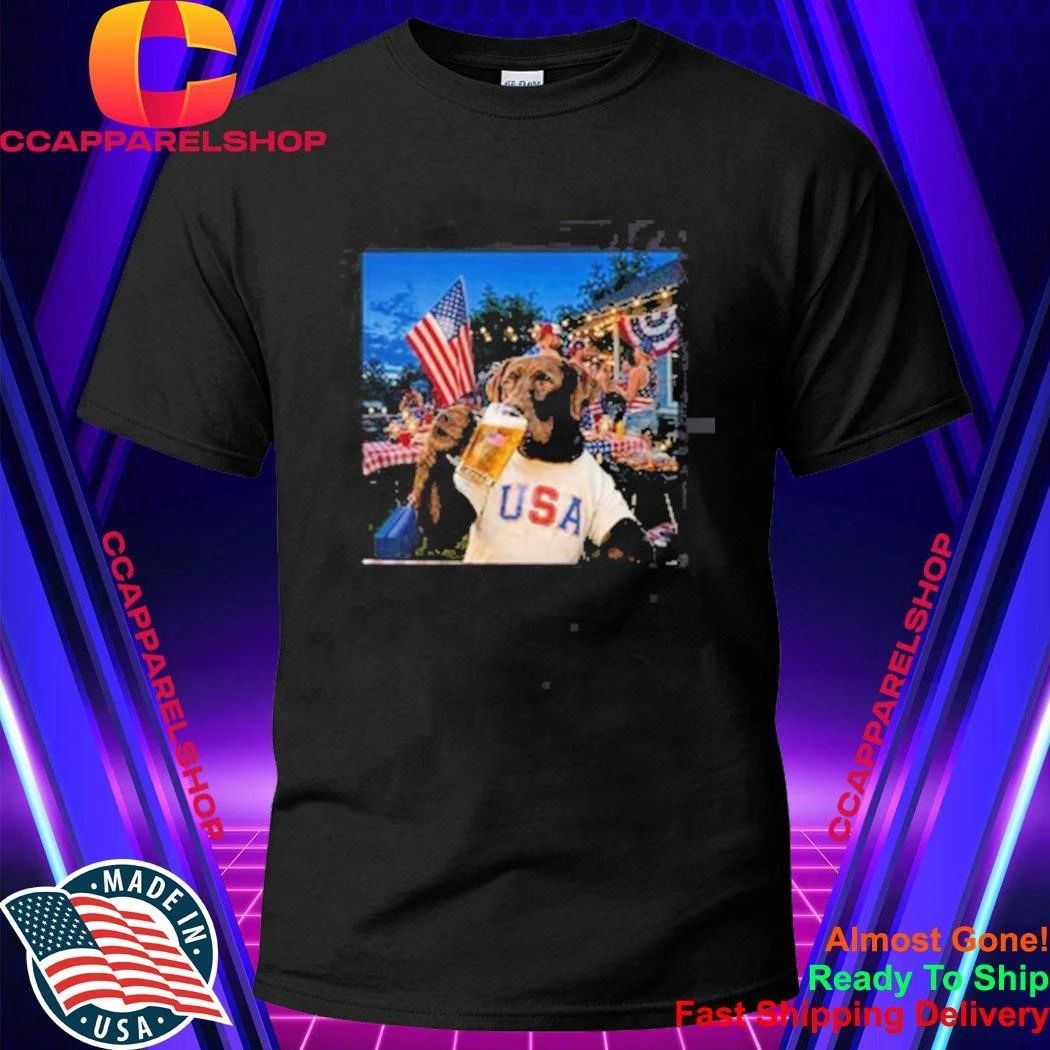 4th of July 250 USA Dog Drinking Beer Shirt