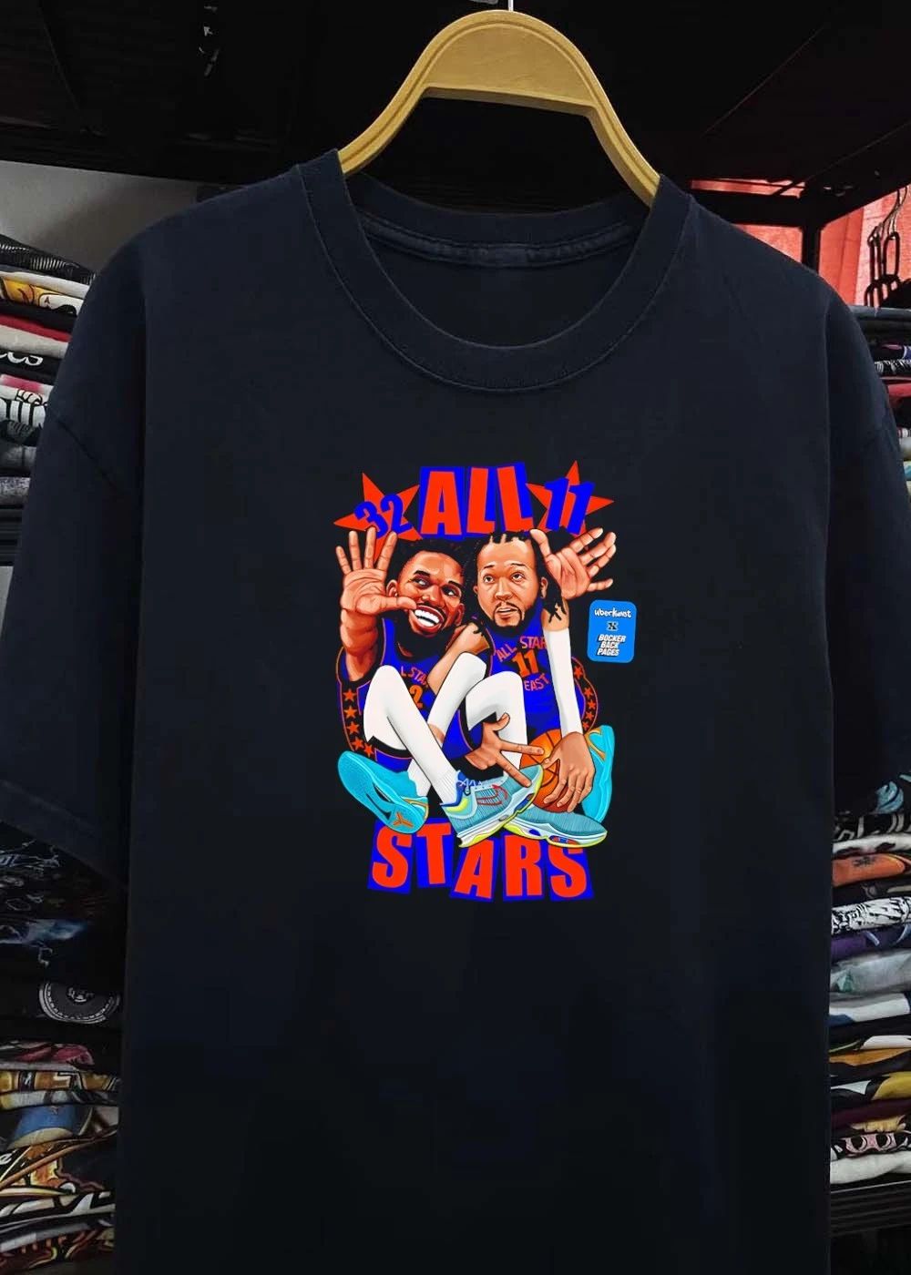Uberkunst x Bocker Back Pages Jalen Brunson and Karl-Anthony Towns All Stars Shirt