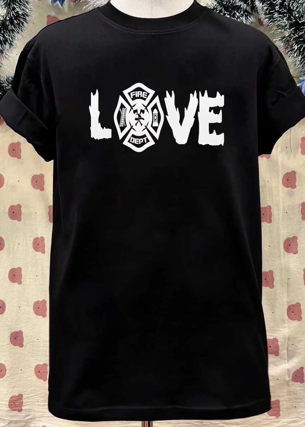 Firefighter Apparel Love Fire Dept Graphic T-Shirt