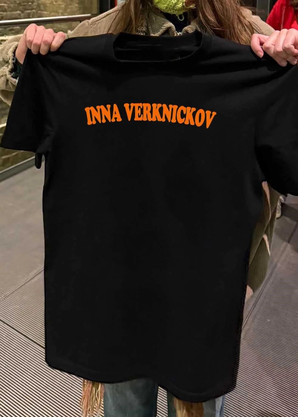 Inna Verknickov Orange Lettering Graphic T-Shirt