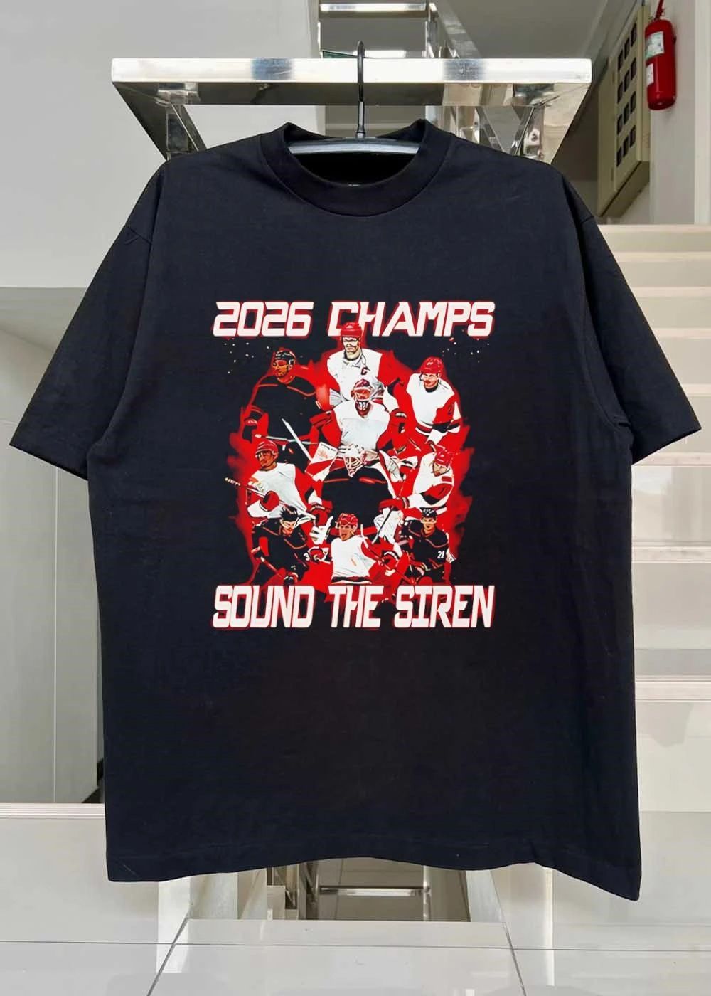 Carolina Hurricanes Hockey Fans Celebrate 2026 Champs Sound the Siren T-Shirt
