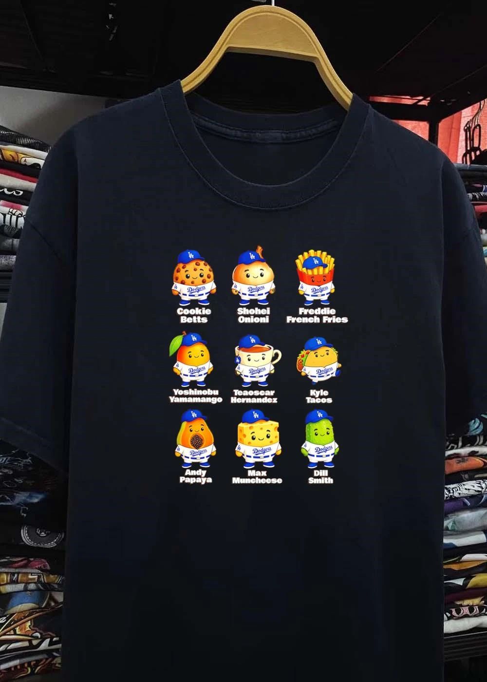Dodgers Mascot Collection Funny Player Food Pun T-Shirt