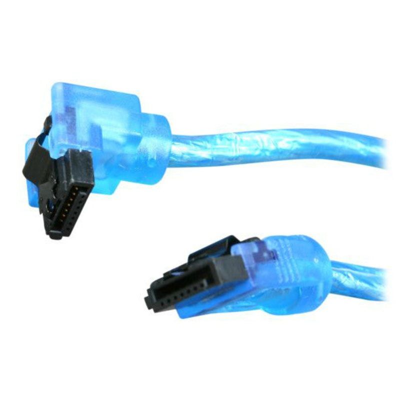 Sata III Premium Cable 6″ UV Blue Straight to Right Angle OK6A3RUB12