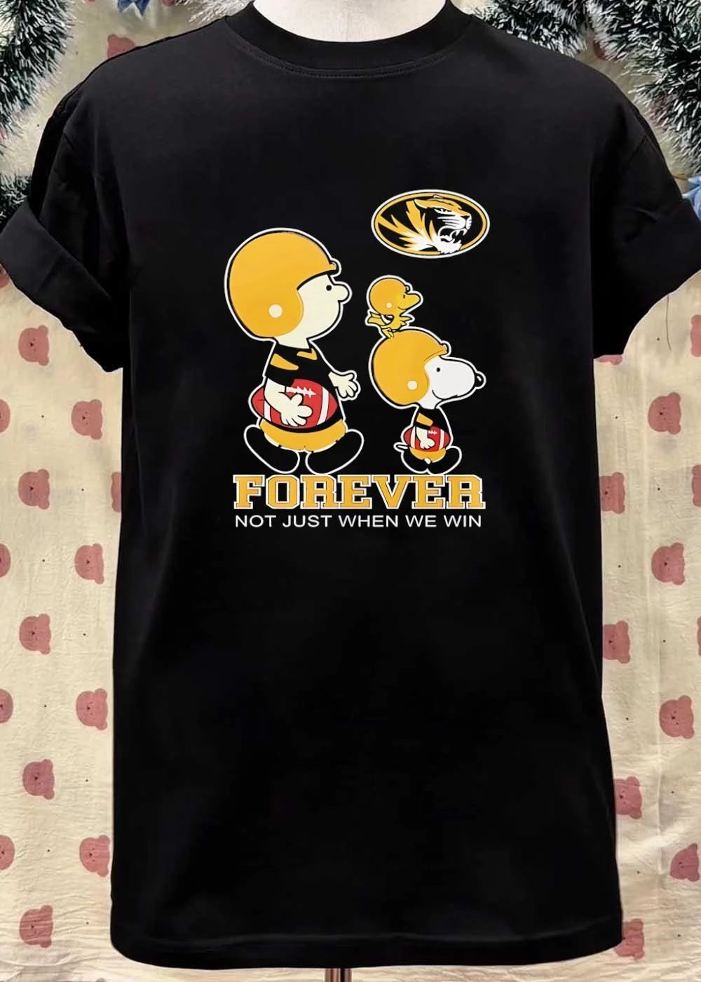 Peanuts Characters Playing Football Forever Not Just When We Win Mizzou T-Shirt