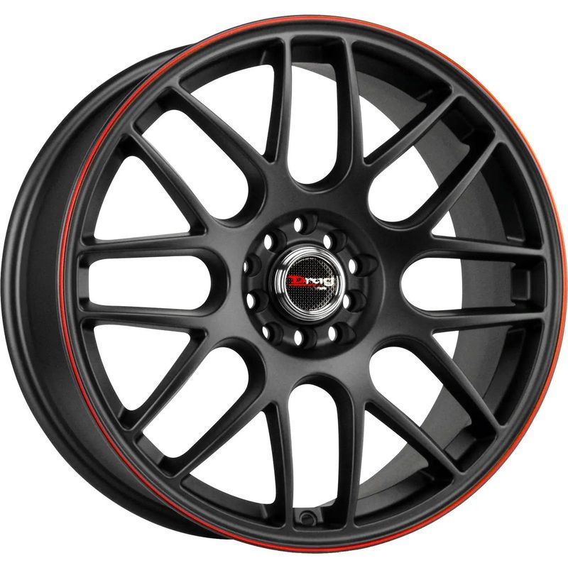 Drag Wheels DR34 Flat Black w/ Red Lip Stripe 18×8.5 | 5×100/5×114.3 (DR341885053773BFR1)