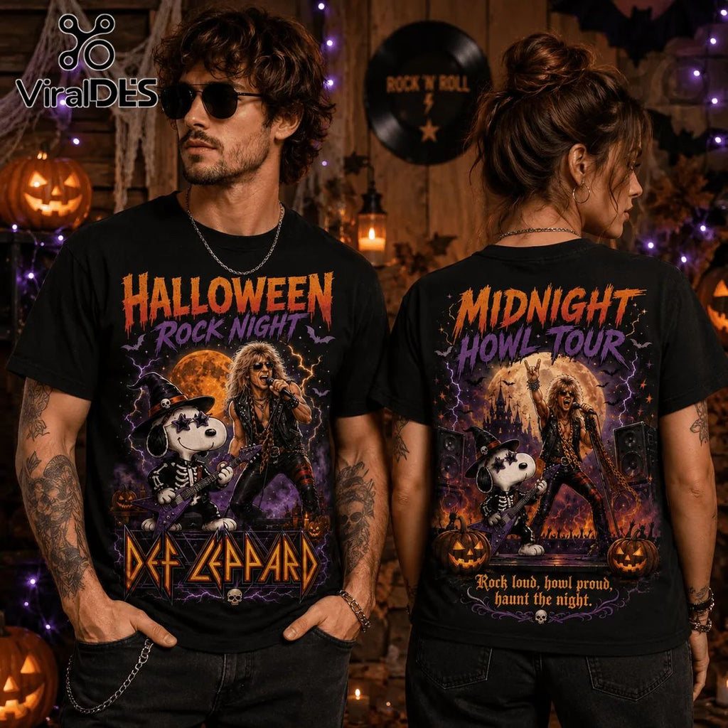 Snoopy x Def Leppard Midnight Howl Halloween T-Shirt