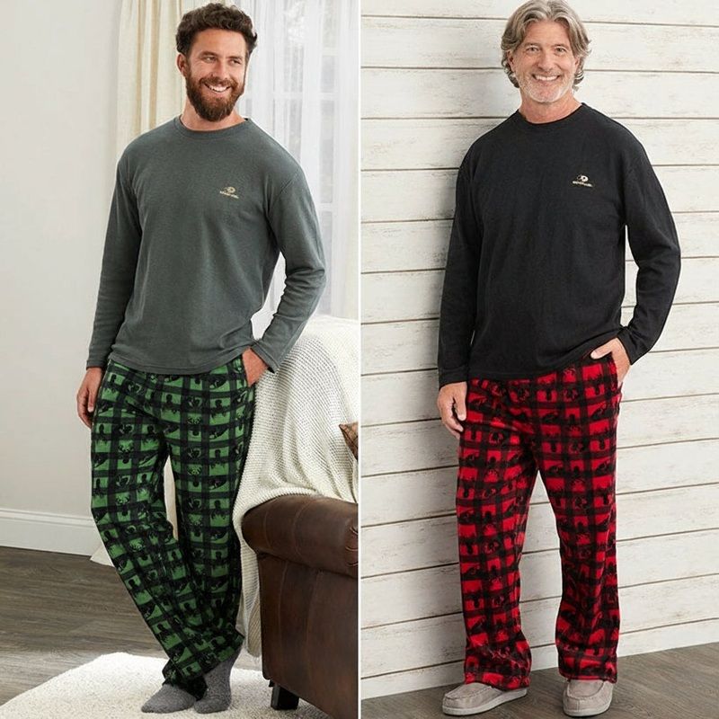 Mossy Oak Men’s Fleece Pants and Thermal Top