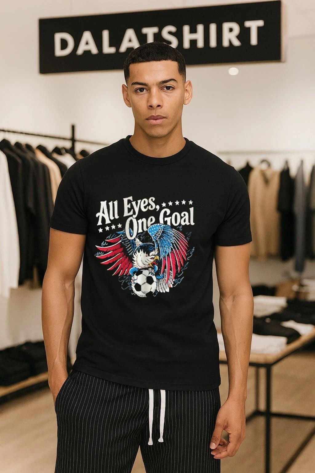 All Eyes One Goal Eagle Soccer Distressed shirt