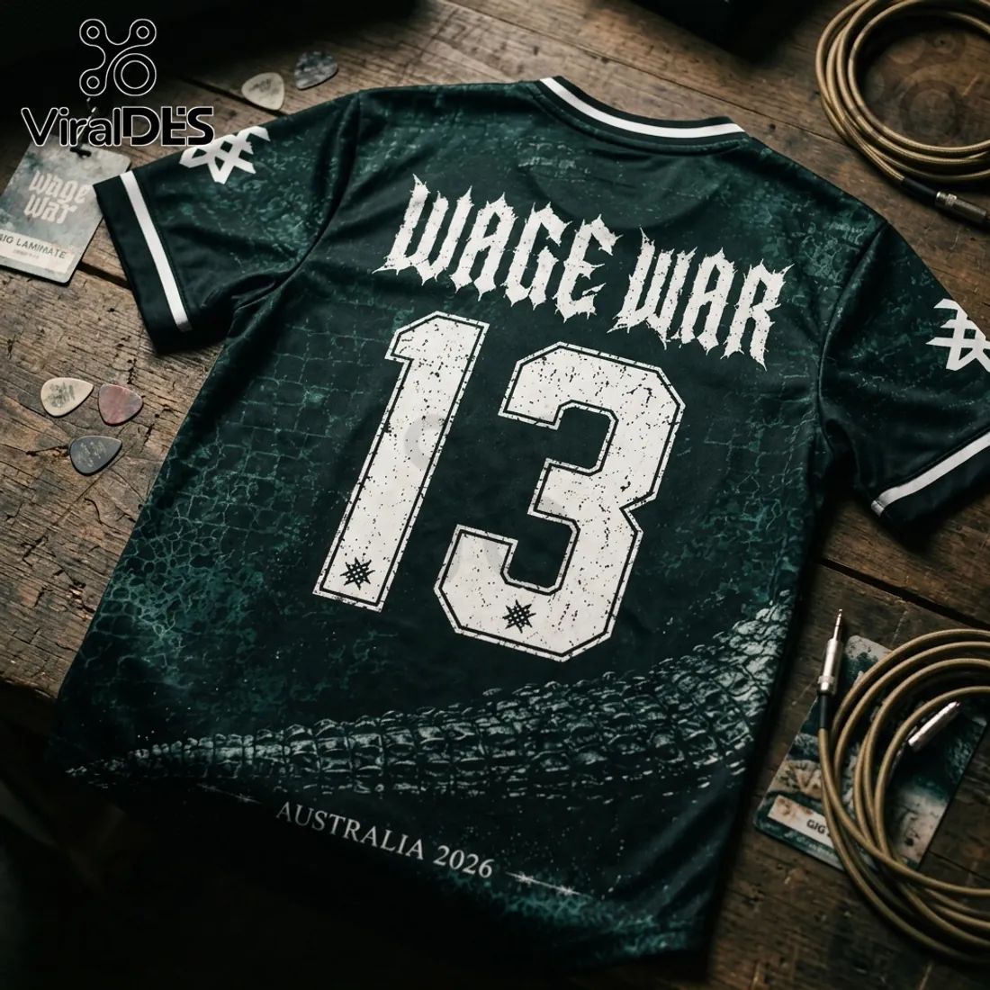 Wage War 2026 Australian Tour Crocodile Football Jersey