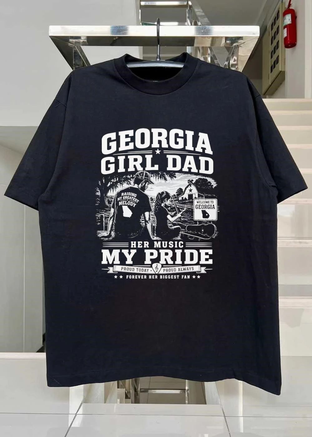 Forever Her Biggest Fan Georgia Girl Dad Raising My Greatest Melody T-Shirt(1)
