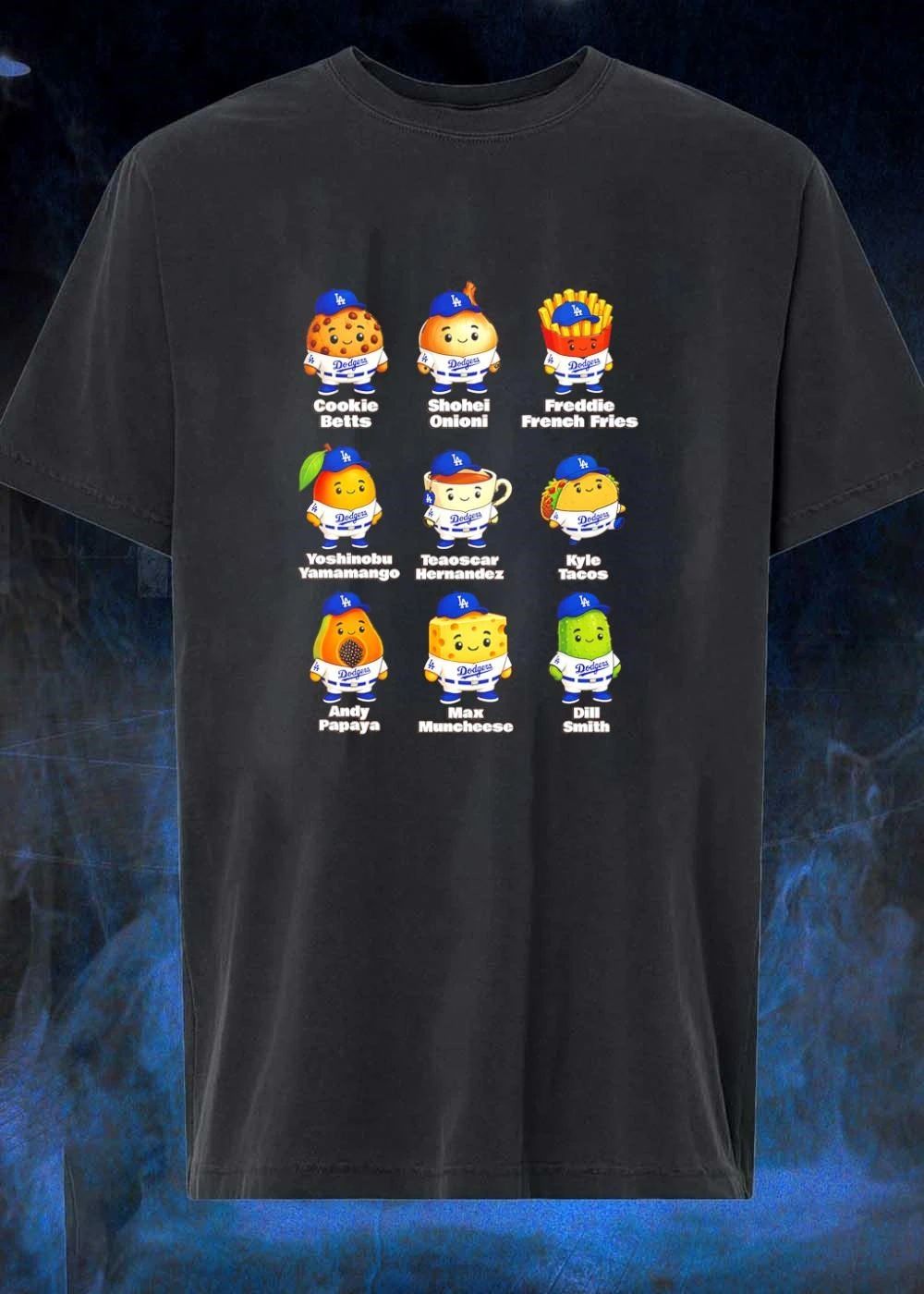 Dodgers Mascot Collection Funny Player Food Pun T-Shirt