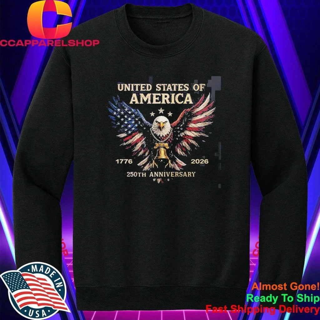 United States Of America USA 250 Anniversary 1776 2026 Eagle Wings Flag Shirt
