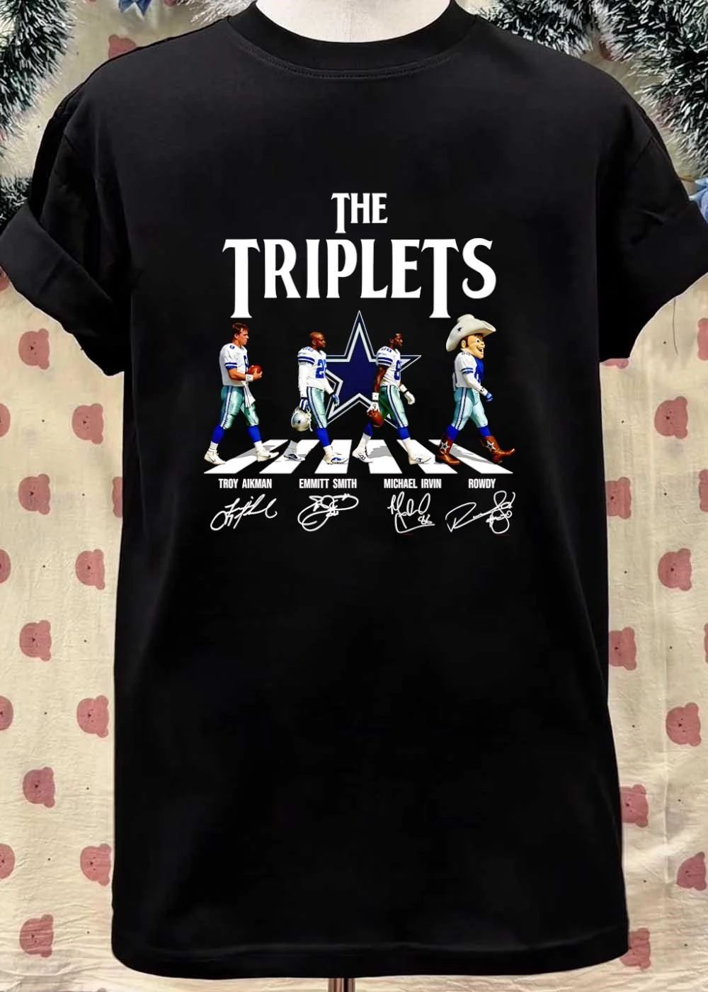 The Triplets Troy Aikman Emmitt Smith Michael Irvin Rowdy Dallas Cowboys T-Shirt