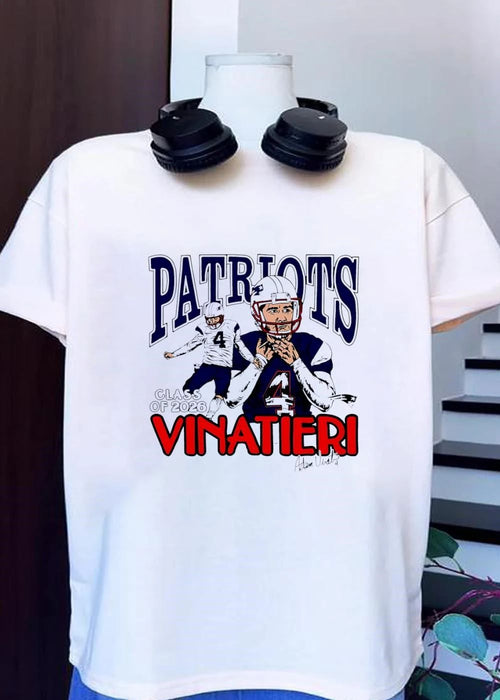 Adam Vinatieri 4 Signature Kicking Hall of Fame Class of 2026 Patriots T-Shirt