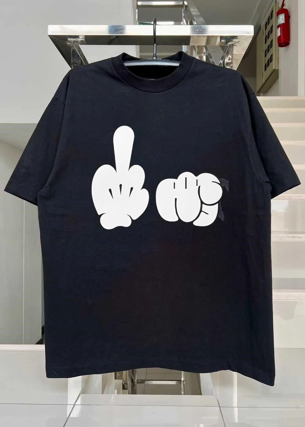 Hand Gestures Middle Finger Pointing Graphic T-Shirt