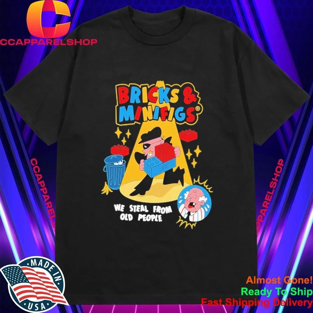 Robber Character We Steal From Old People Spotlight Scene Bricks And Minifigs Shirt