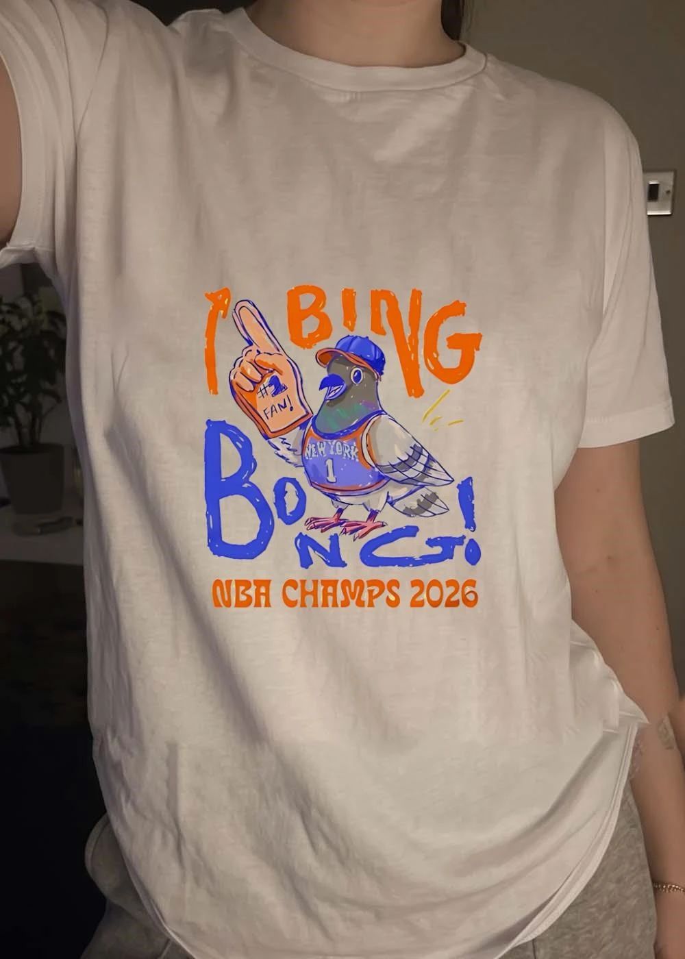 New York Pigeon Fan Shirt BING BONG NBA CHAMPS 2026