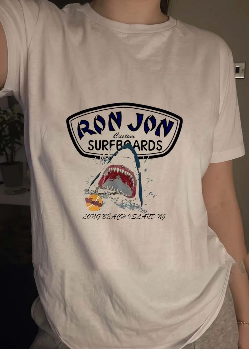 Long Beach Island NJ Ron Jon Custom Surfboards Shark Eating T-Shirt