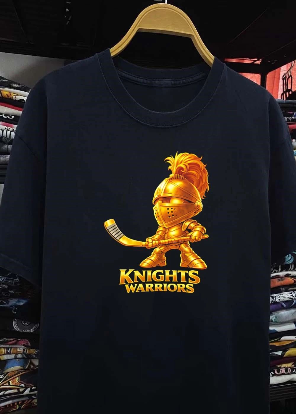 Gold Knight Hockey Player Knights Warriors T-Shirt