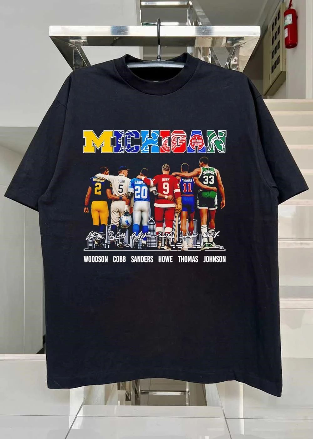 Woodson Cobb Sanders Howe Thomas Johnson Michigan Legends Standing Together Shirt