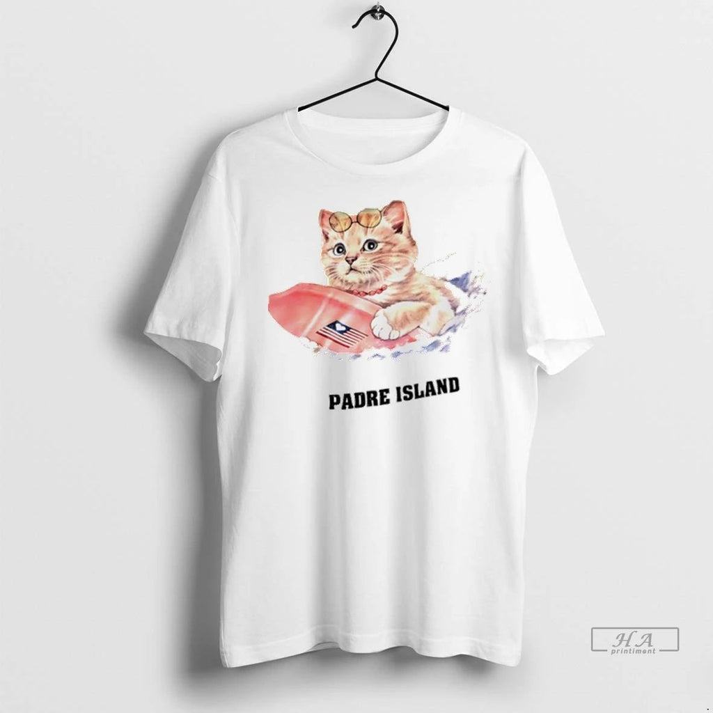 Trendy Officials Cat Surfing Padre Island Shirt Sweater