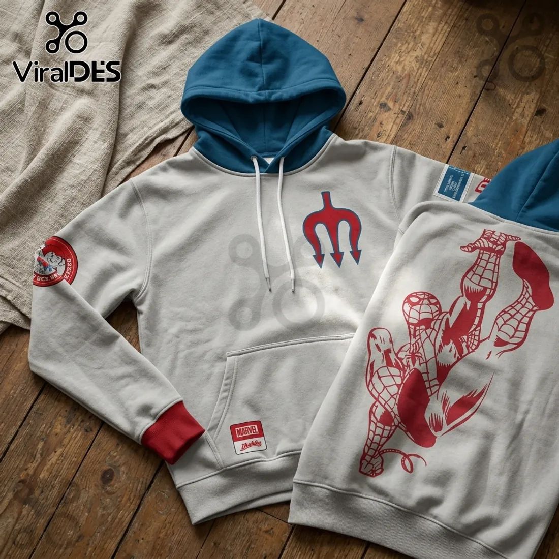 Diablos Rojos x Spider-Man Marvel Beige Hoodie
