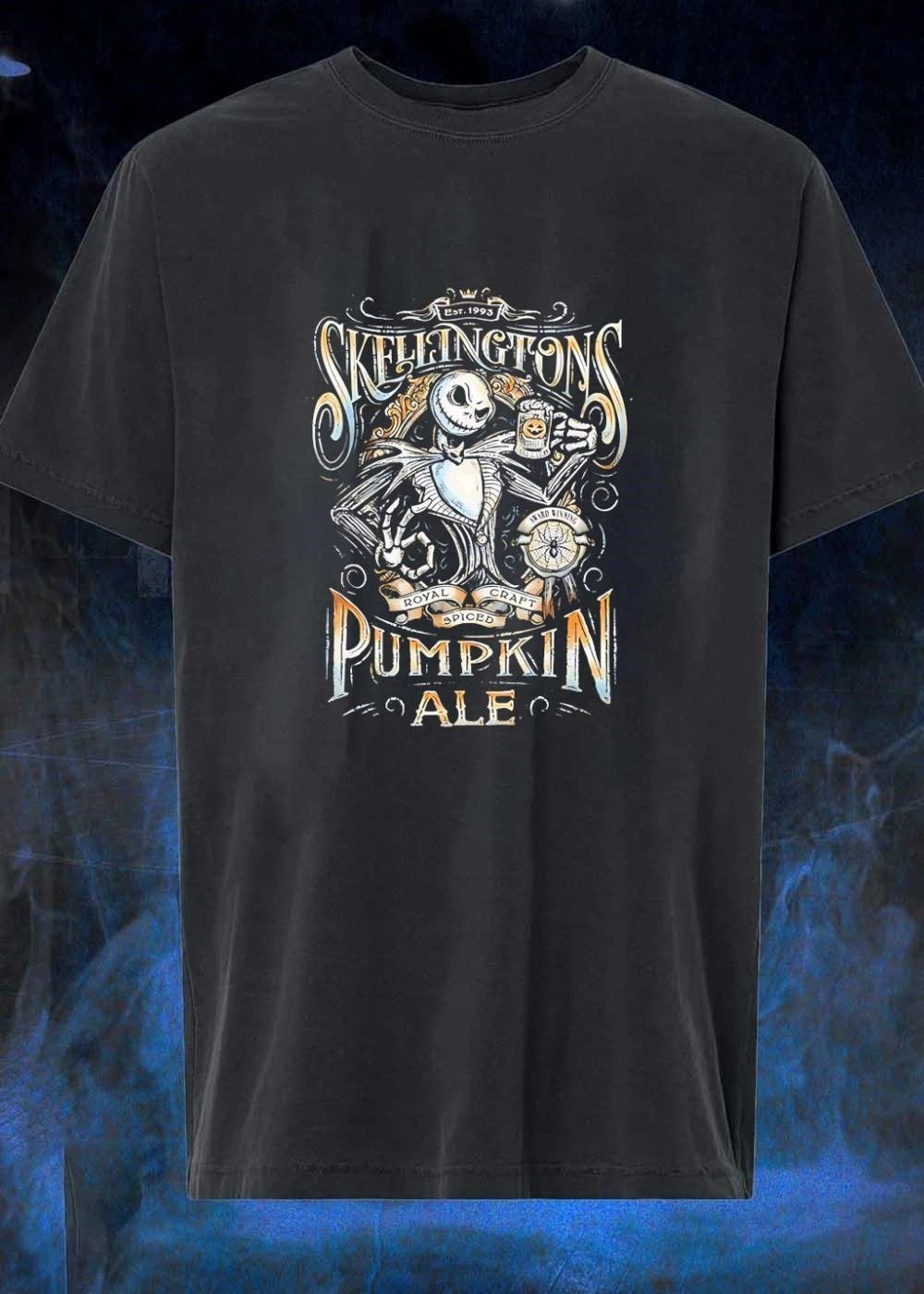 Est 1993 Jack Skellington Holding Beer Pumpkin Ale Award Winning Royal Craft Shirt